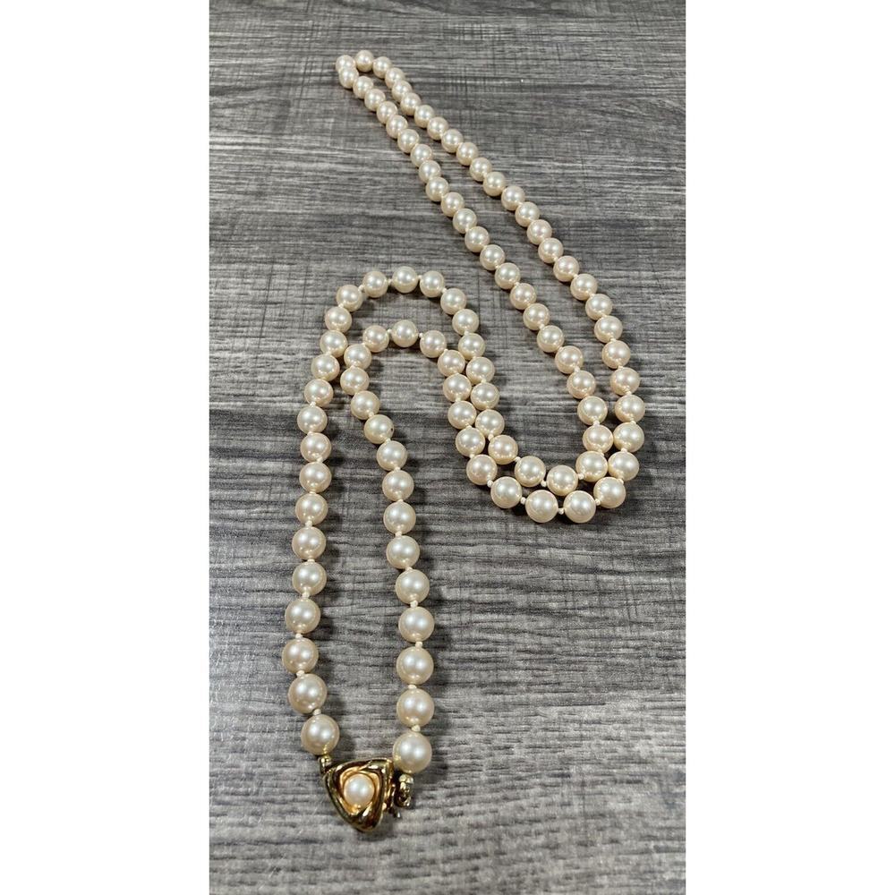 Vintage LCI Liz Claiborne Pearl Beaded Necklace Signed 37” Long - Picture 5 of 9